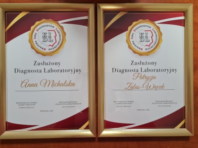 Dyplomy dla nagrodzonych diagnostów. Kliknij, aby powiększyć zdjęcie.